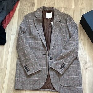 Madewell Brown and Red Blazer Classic Suit Jacket